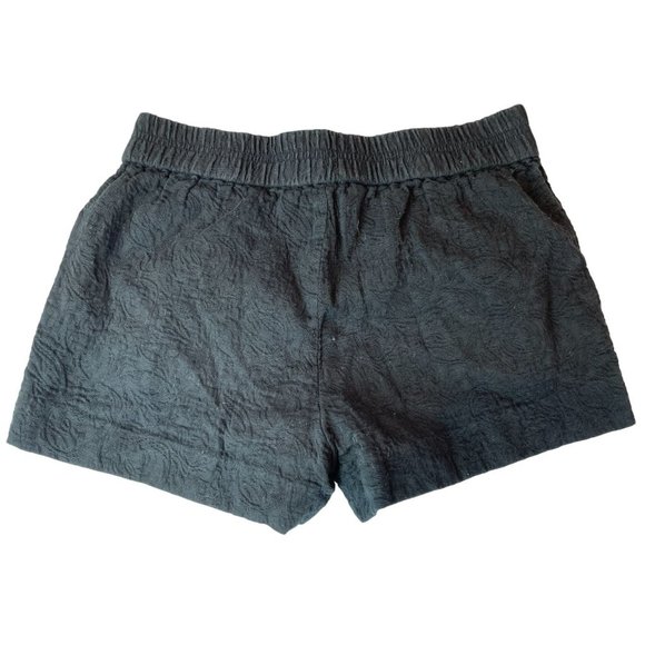 J. Crew Womens Floral Jacquard Embossed Boardwalk Pull On Shorts Black Size 00 - Picture 2 of 9